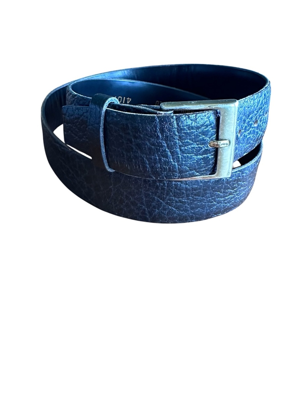 Miller White Hamley Circle H Caraboa Grain Buffalo Black Belt & Buckle Size 34